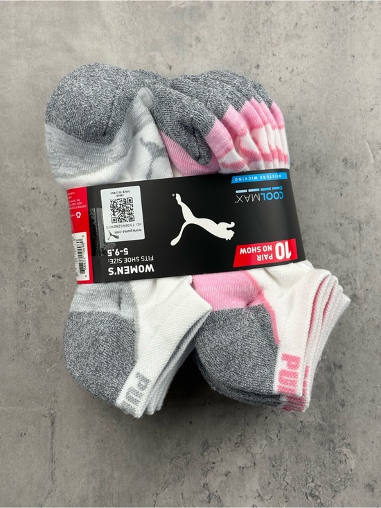 Puma Accessories - Puma Women's Size 5-9.5 10 Pair No Show Socks CoolMax Multicolor new